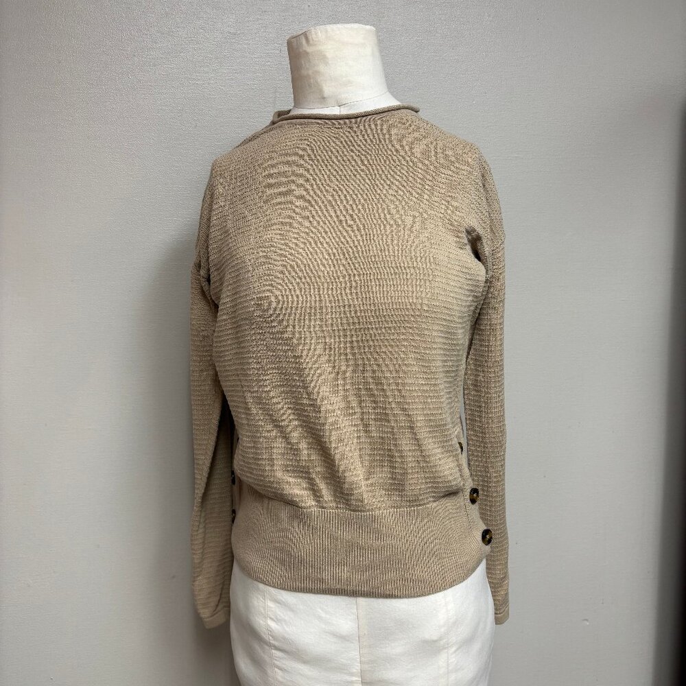Lightweight tan crewneck Cynthia Rowley sweater